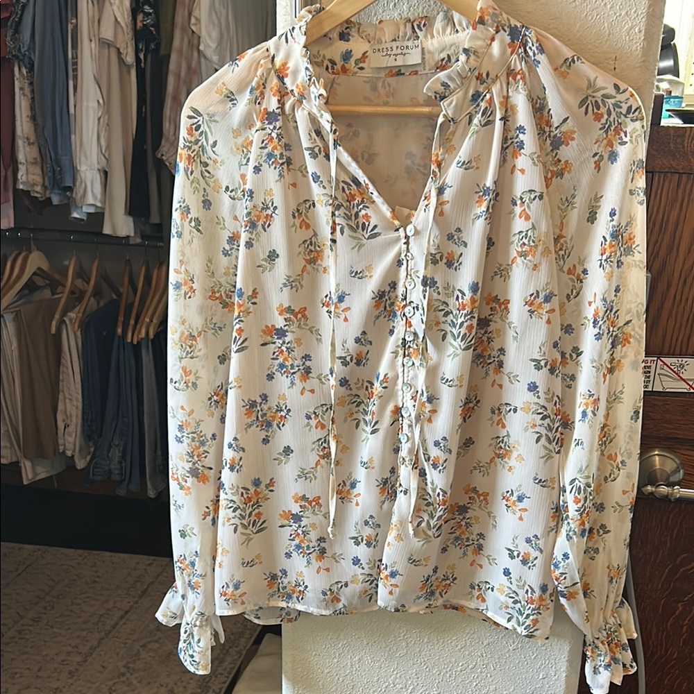 Floral Button-Down Blouse